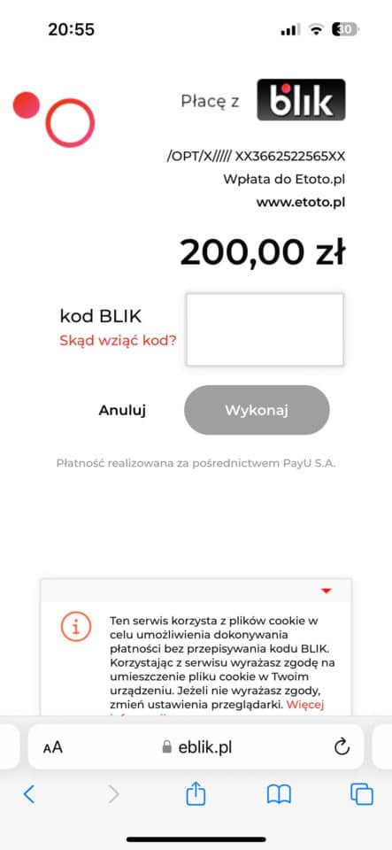 ETOTO depozyt kodem BLIK ETOTO wpłata BLIKIEM