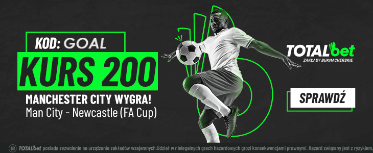 Kurs 200.00 na wygraną Manchesteru City Promocja TOTALbet