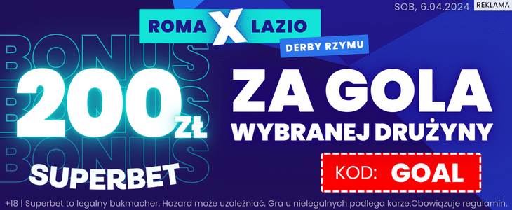 bonus na AS Roma - Lazio Superbet bonus na mecz AS Roma - Lazio