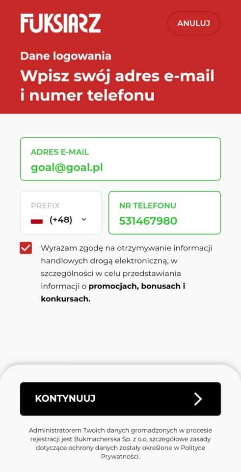 fuksiarz rejestracja konta rejestracja konta w fuksiarzu