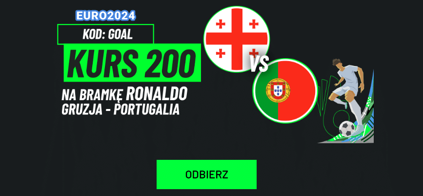 Euro 2024. Kurs 200.00 na gola Cristiano Ronaldo Promocja Totalbet na mecz Gruzja - Portugalia