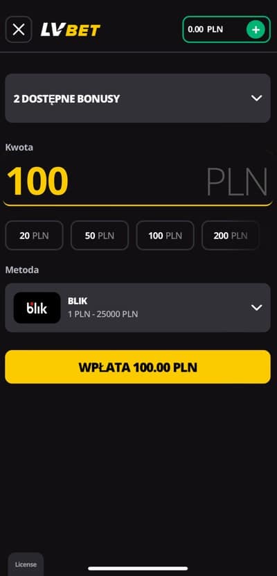 LVBET wpłata