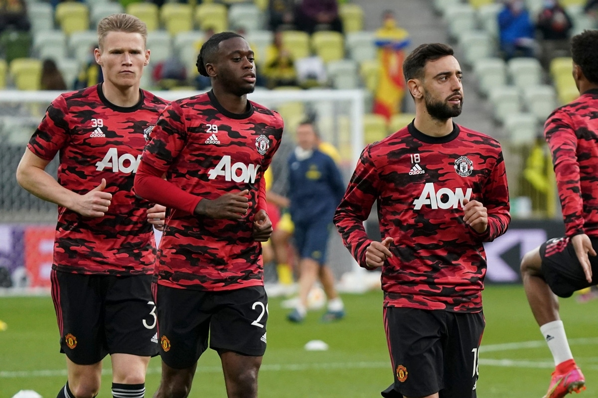 Scott McTominay, Aaron Wan-Bissaka i Bruno Fernandes