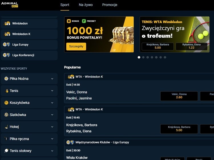 Admiralbet nowy bukmacher w Polsce Nowy bukmacher Admiralbet
