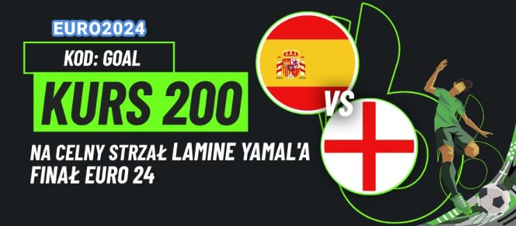 Kurs 200.00 w Totalbet na celny strzał Yamala w finale Euro 2024 Totalbet kurs 200.00 na celny strzał Yamala w finale Euro 2024
