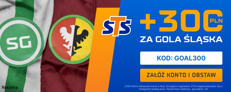 Bonus 300 zł w STS za bramkę Śląska w spotkaniu z St. Gallen Promocja w STS na spotkanie St. Gallen - Śląsk Wrocław