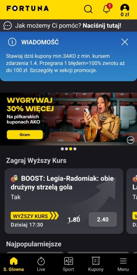 Opinie o Fortunie Opinie o bukmacherze Fortuna