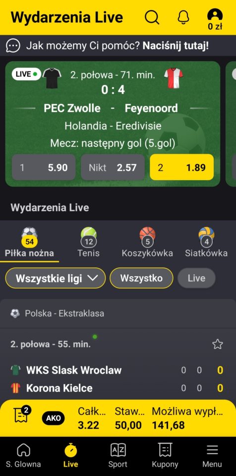 Oferta na żywo w Fortunie Zakłady na żywo w Fortunie