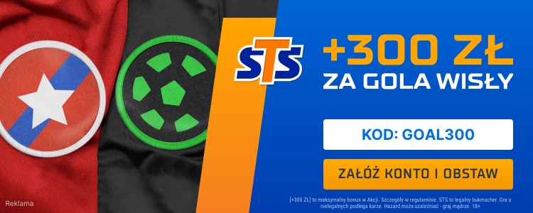 Bonus 300 zł za gola Wisły Kraków z Cercle Brugia Promocja w STS na mecz Wisła - Cercle