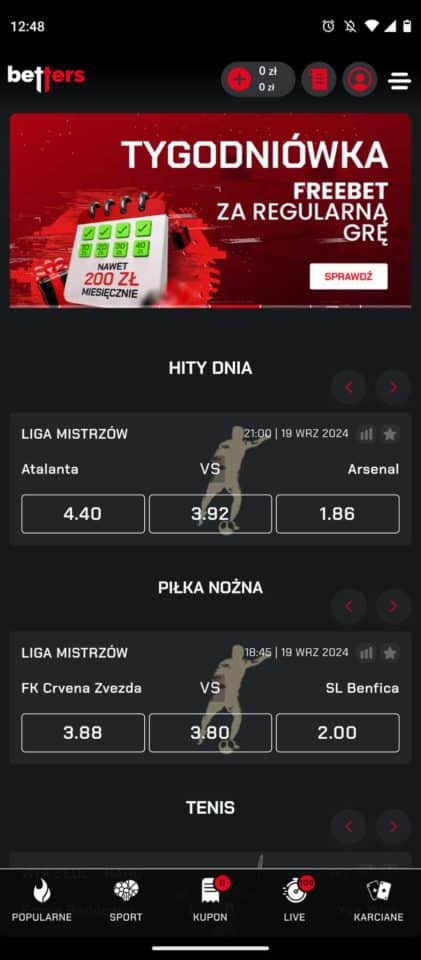 Aplikacja Betters Betters aplikacja