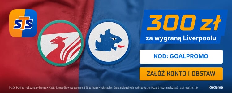 Bonus 300 zł w STS na mecz Liverpool - Chelsea Promocja w STS na spotkanie Liverpool - Chelsea