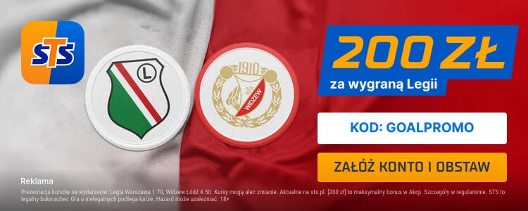 Bonus 200 zł w STS na zwycięzcę meczu 14. kolejki Ekstraklasy Promocja w STS na 14. kolejkę Ekstraklasy