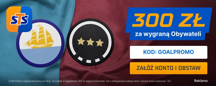 Odbierz 300 zł bonusu za zwycięstwo Man City ze Spartą Praga Promocja STS przed meczem Man City - Sparta Praga w LM