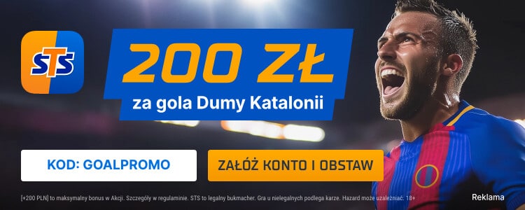 200 zł bonusu w STS na Real Sociedad - FC Barcelona Promocja w STS na Real Sociedad - FC Barcelona
