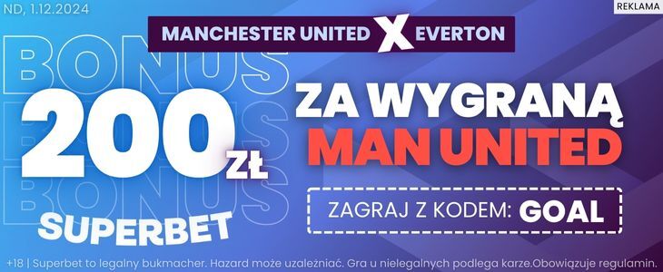 Promocja w Superbet na mecz Manchester United - Everton