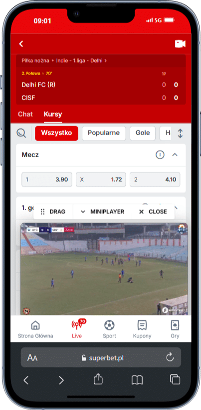 Superbet transmisja na żywo