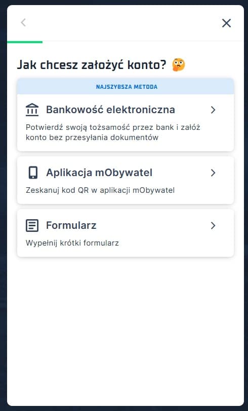 STS opcje rejestracji