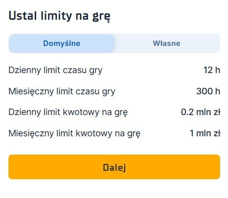 Rejestracja STS - limity
