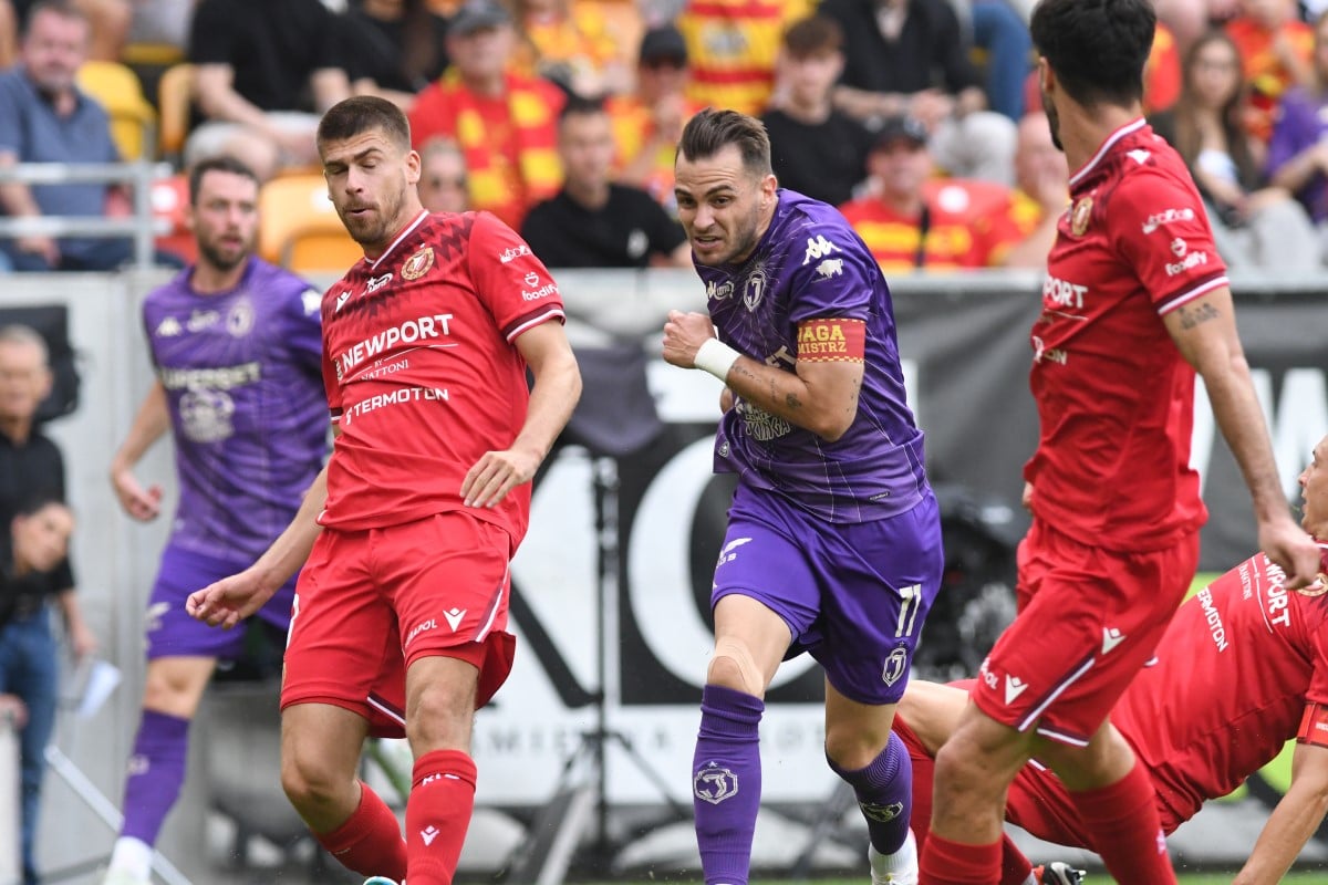 Piłkarze Widzewa oraz Jagiellonii