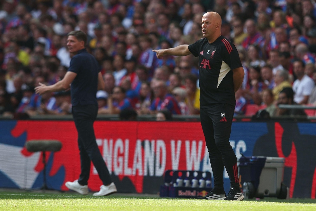 Arne Slot i Oliver Glasner (Crystal Palace FC - Liverpool FC)