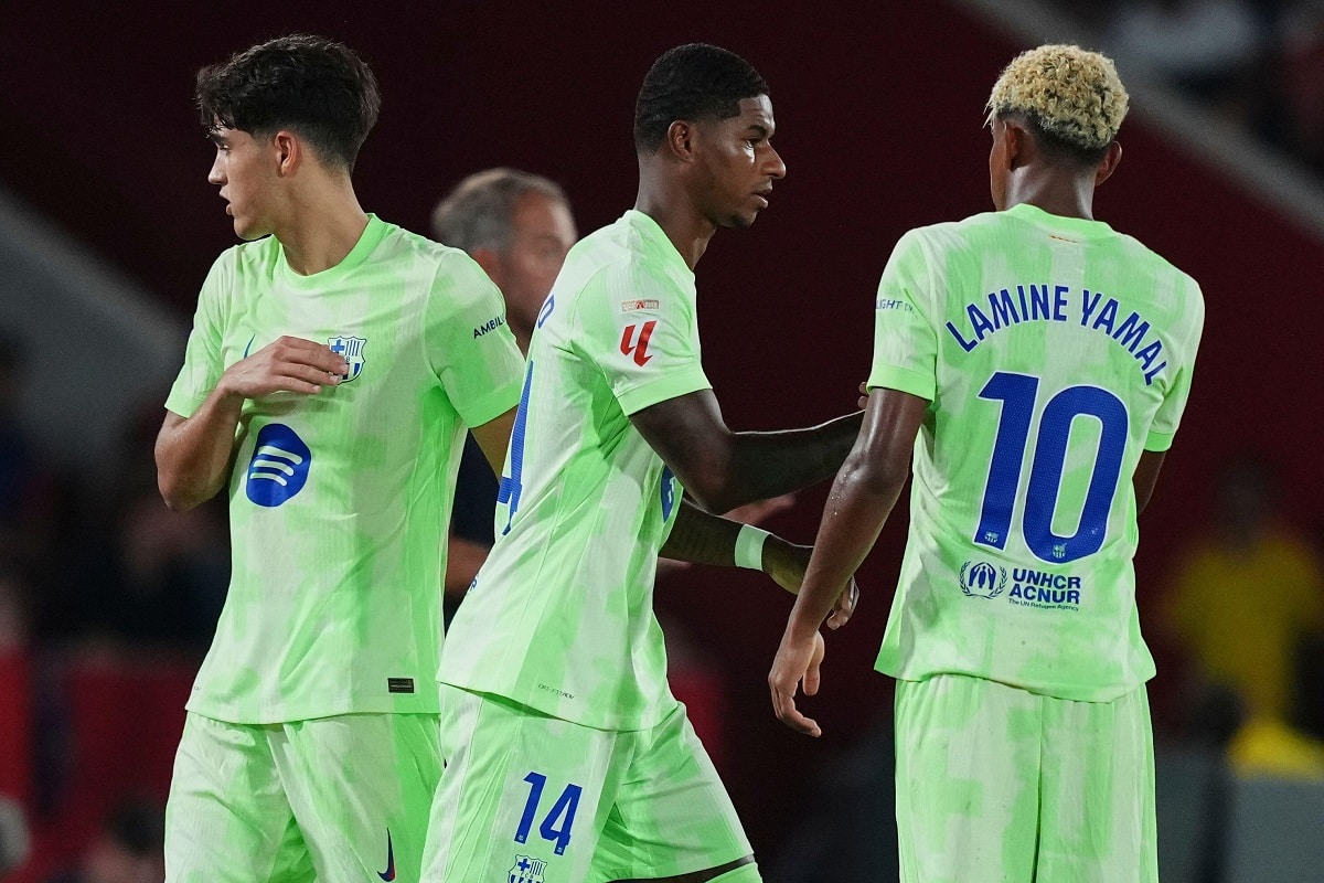 Pau Cubarsi, Marcus Rashford i Lamine Yamal (Mallorca - Barcelona)