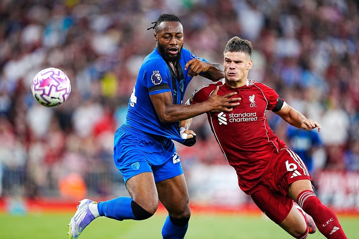 Antoine Semenyo i Milos Kerkez (Liverpool - Bournemouth)