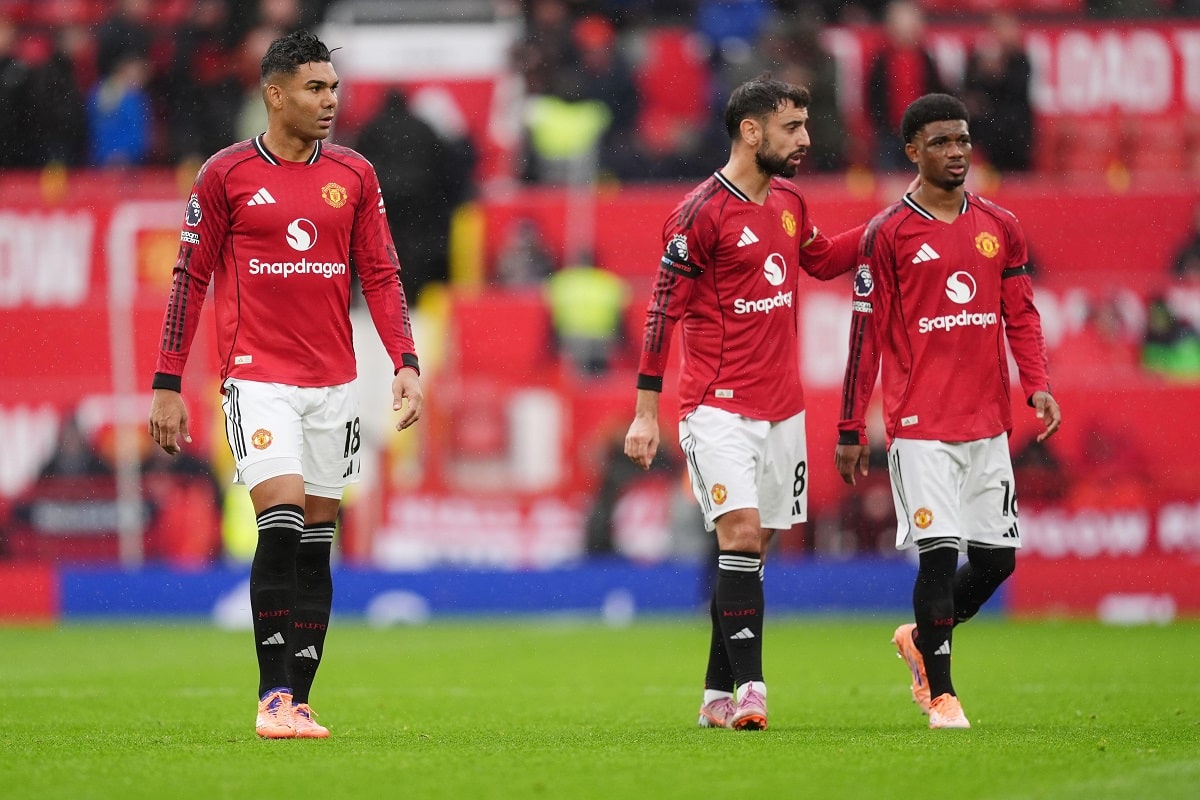 Casemiro, Bruno Fernandes i Amad Diallo (Manchester United - Sunderland)