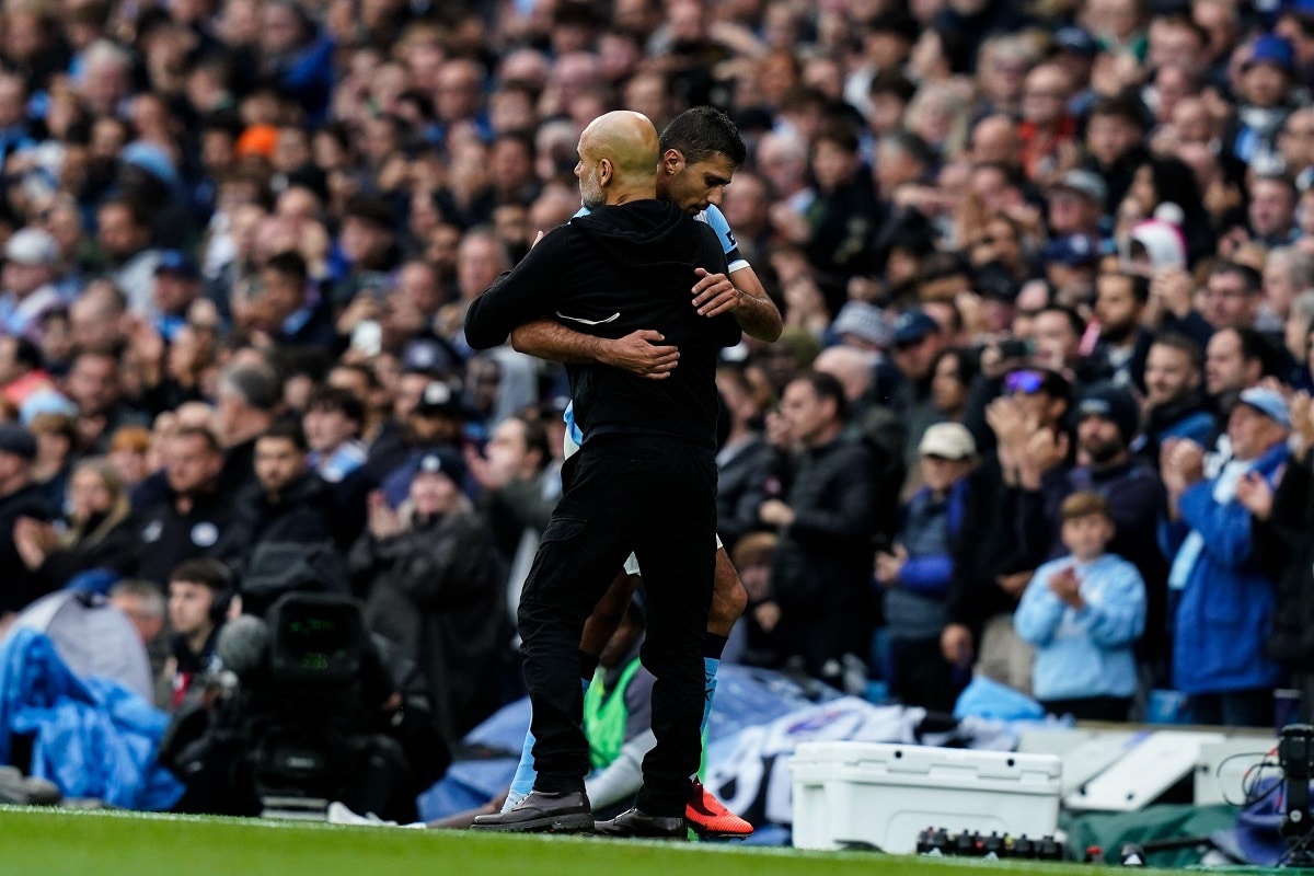 Pep Guardiola i Rodri (Manchester City - Manchester United)