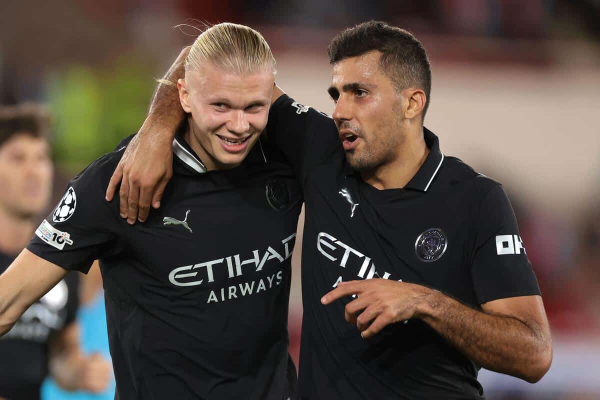 Erling Haaland i Rodri